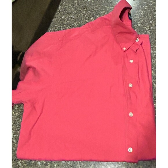 Ralph Lauren Mens Short Sleeve Button Down Blake Size Large 100% Cotton Pinkish - Picture 6 of 8